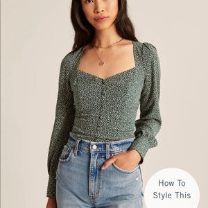 NWT Abercrombie Long-Sleeve Floral Blouse